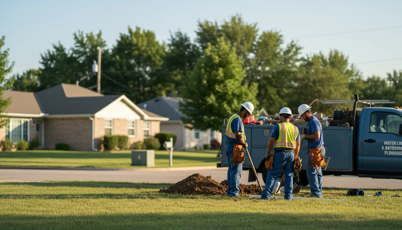 Residential water line and bathroom plumbing service in West Concord, MN